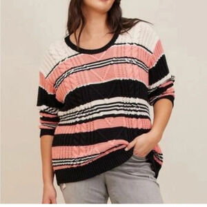 Torrid 2 Cable Pullover Tie Back Sweater NWT knit women’s 18/20